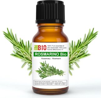 Aceite Esencial de Romero Bio 100% Puro – Alimentario, Terapéutico, Cosmético y Aromaterapia – 10 ml