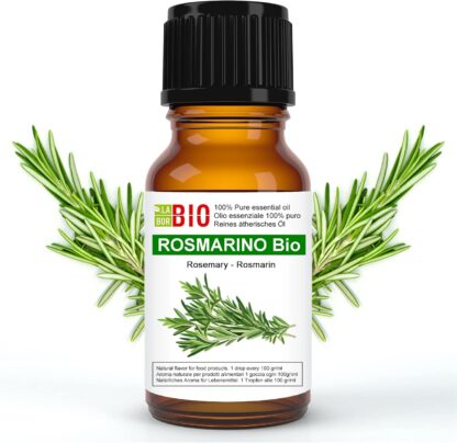 Aceite Esencial de Romero Bio 100% Puro – Alimentario, Terapéutico, Cosmético y Aromaterapia – 10 ml